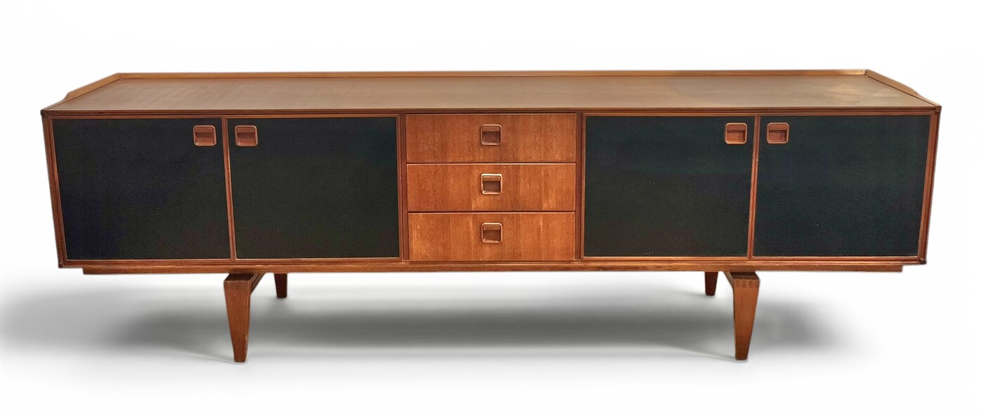 F 006 CK rosewood sideboard with black doors