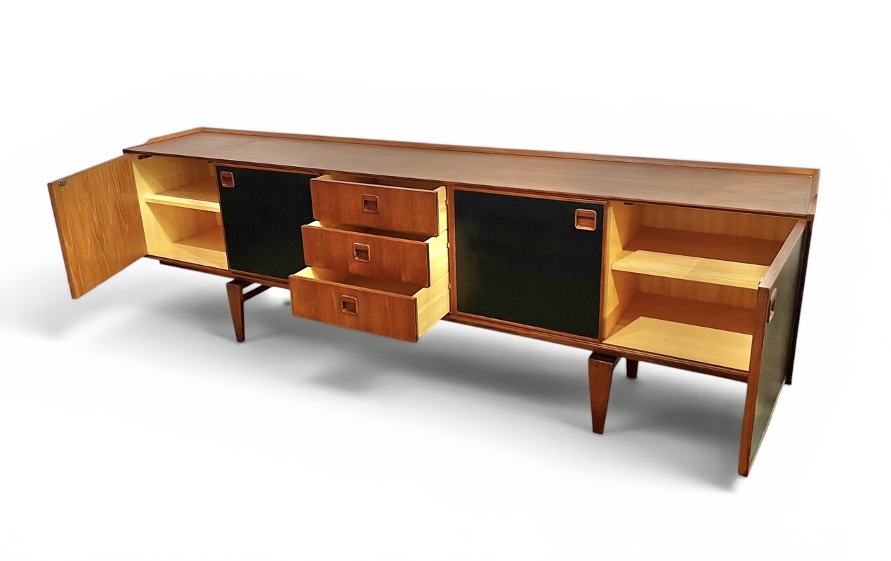 F 006 CK rosewood sideboard with black doors