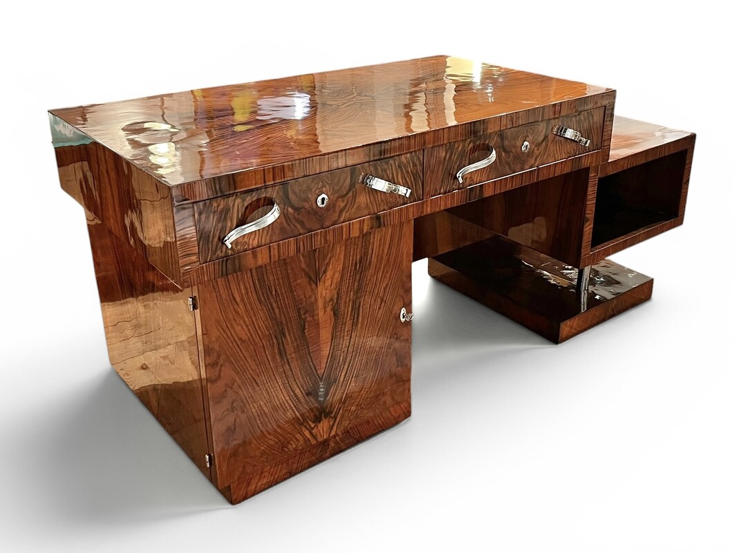 F 042 AS art deco - modernist desk, totally restored circa 1930