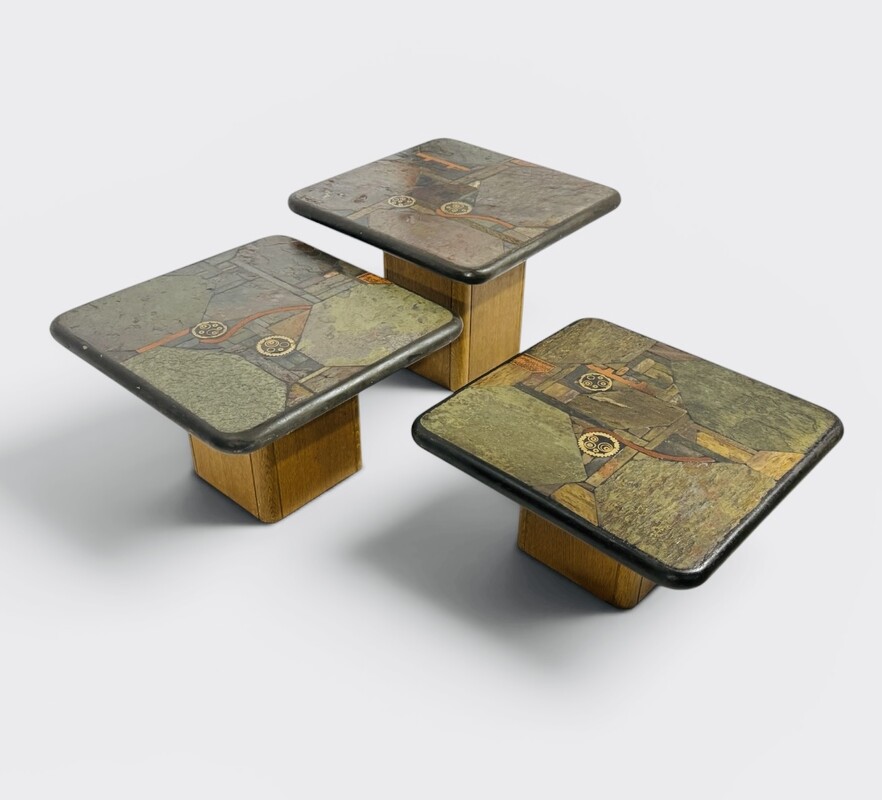 F 993 AG rare set of 3 side tables by Kneip 92-93