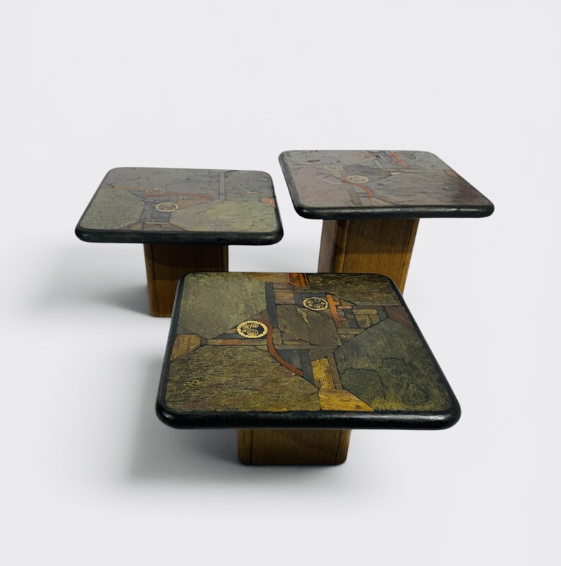 F 993 AG rare set of 3 side tables by Kneip 92-93