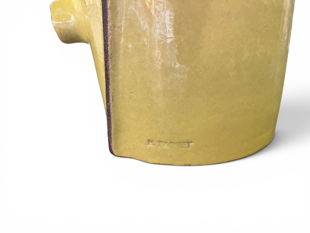 M 562 FL Green ceramic sculpture by Hervé Taquet