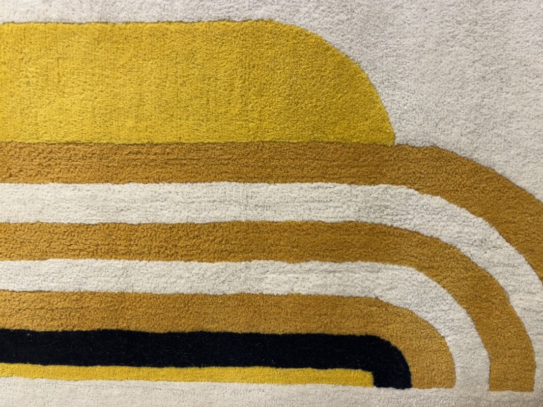 M 567 PL graphic cool rug by Jean-Pierre Garrault, 1970’s