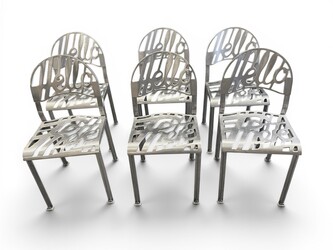 S 288 RD set of 6 chairs by Jeremy Harvey, Hello There, Aluminium, 1978, Artifort