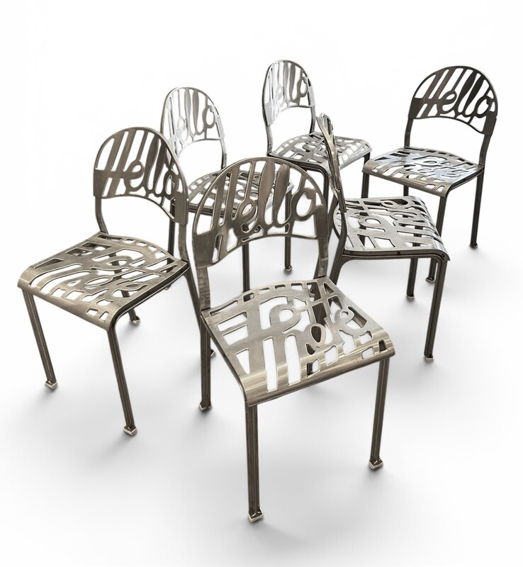 S 288 RD set of 6 chairs by Jeremy Harvey, Hello There, Aluminium, 1978, Artifort