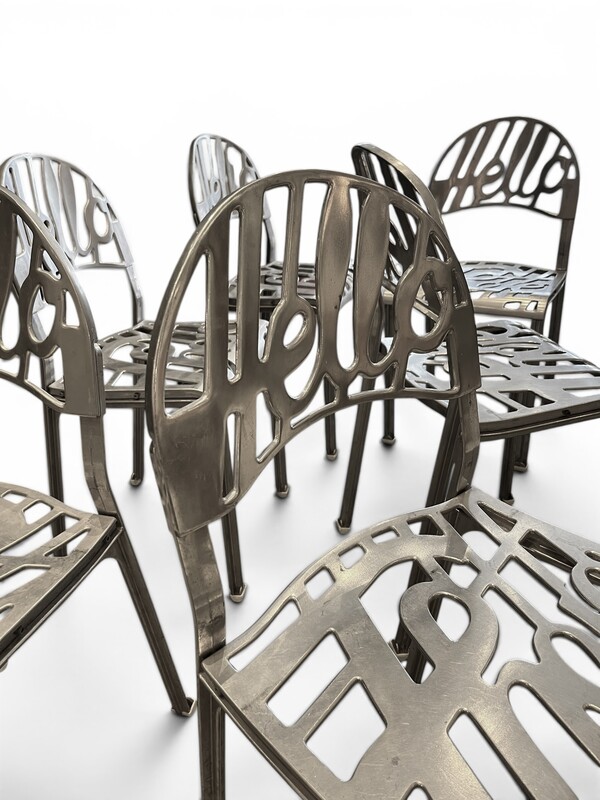 S 288 RD set of 6 chairs by Jeremy Harvey, Hello There, Aluminium, 1978, Artifort