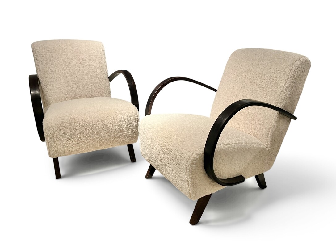 S 289 JC pair of Halabala armchairs, new fabric 