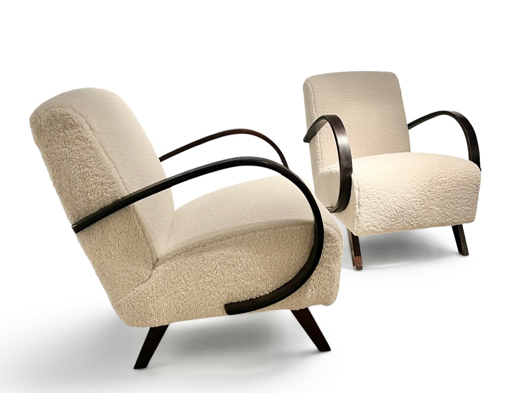 S 289 JC pair of Halabala armchairs, new fabric 