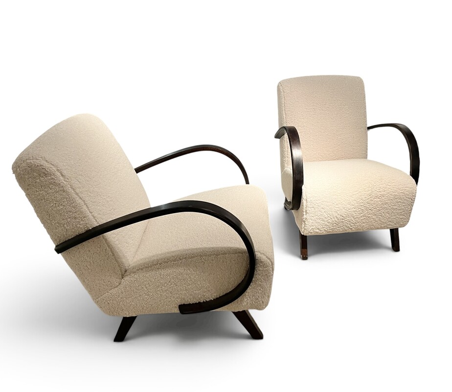 S 289 JC pair of Halabala armchairs, new fabric 