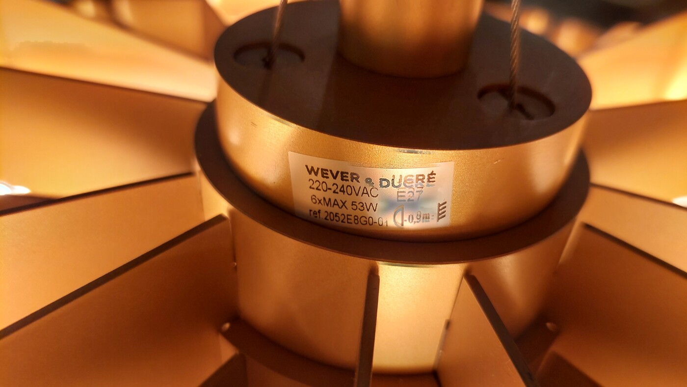 L 626 JC Brass chandelier by Jules Wabbes