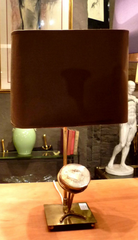 L 255 JC Lampe à poser laiton et agate DLG de Duval Brasseur