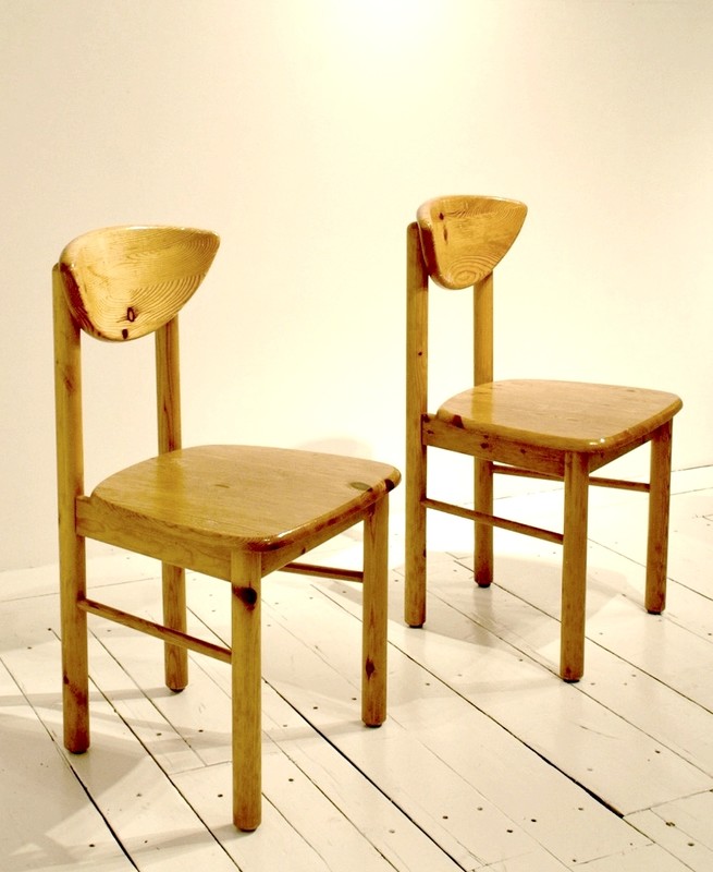 S 534 Dan Pair pine wood chairs by Rainer Daumiller, Denmark 1970s