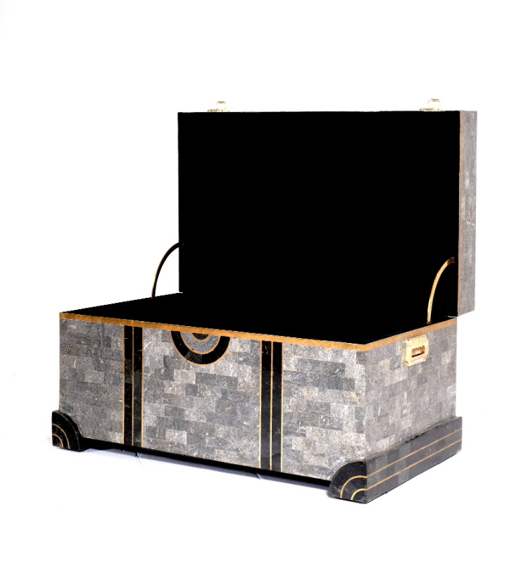 F 012 AV Chest-bar marble marquetterie on wood USA 1980