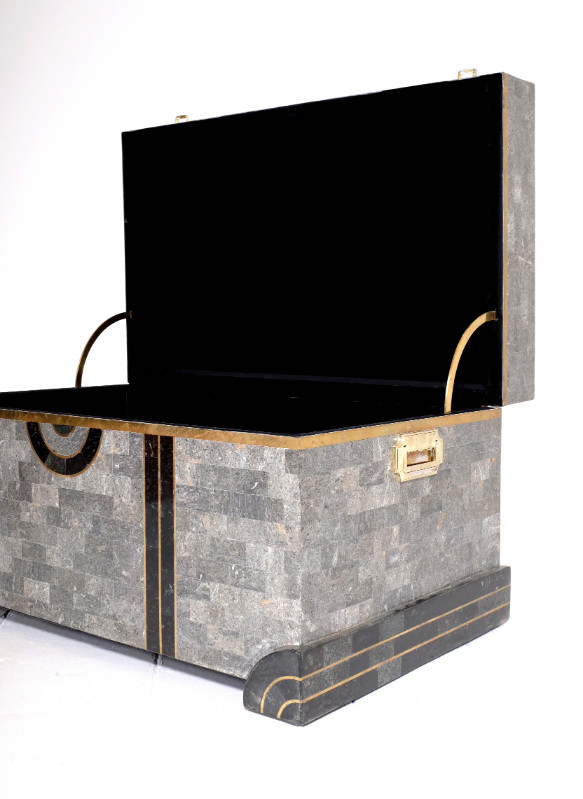 F 012 AV Chest-bar marble marquetterie on wood USA 1980