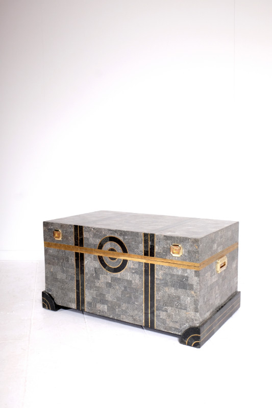 F 012 AV Chest-bar marble marquetterie on wood USA 1980