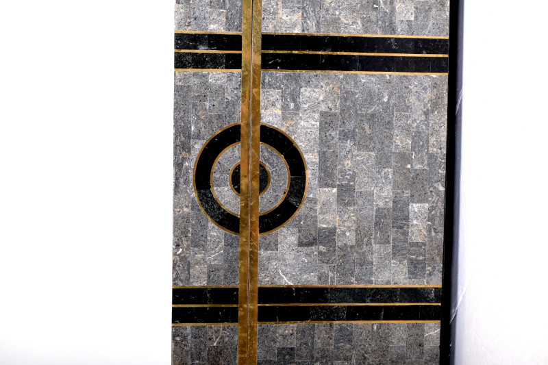 F 012 AV Chest-bar marble marquetterie on wood USA 1980