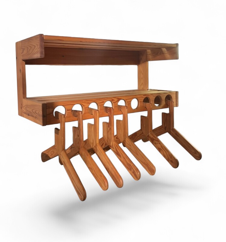 F 012 DAN pine coat rack by Sven Larson, Sweden 1970’s