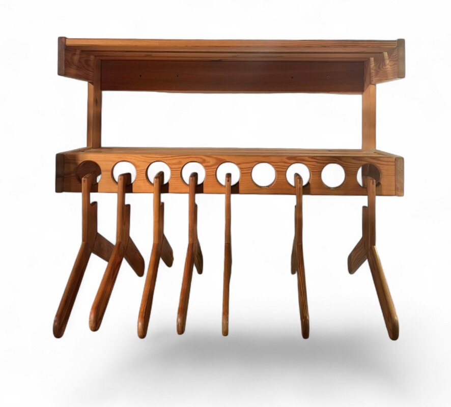 F 012 DAN pine coat rack by Sven Larson, Sweden 1970’s