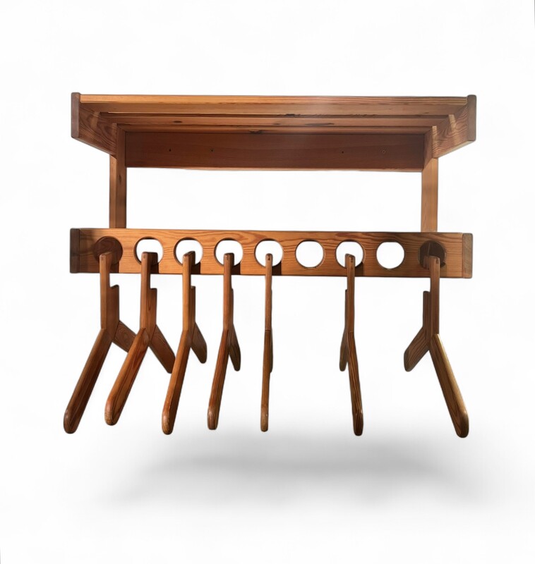 F 012 DAN pine coat rack by Sven Larson, Sweden 1970’s