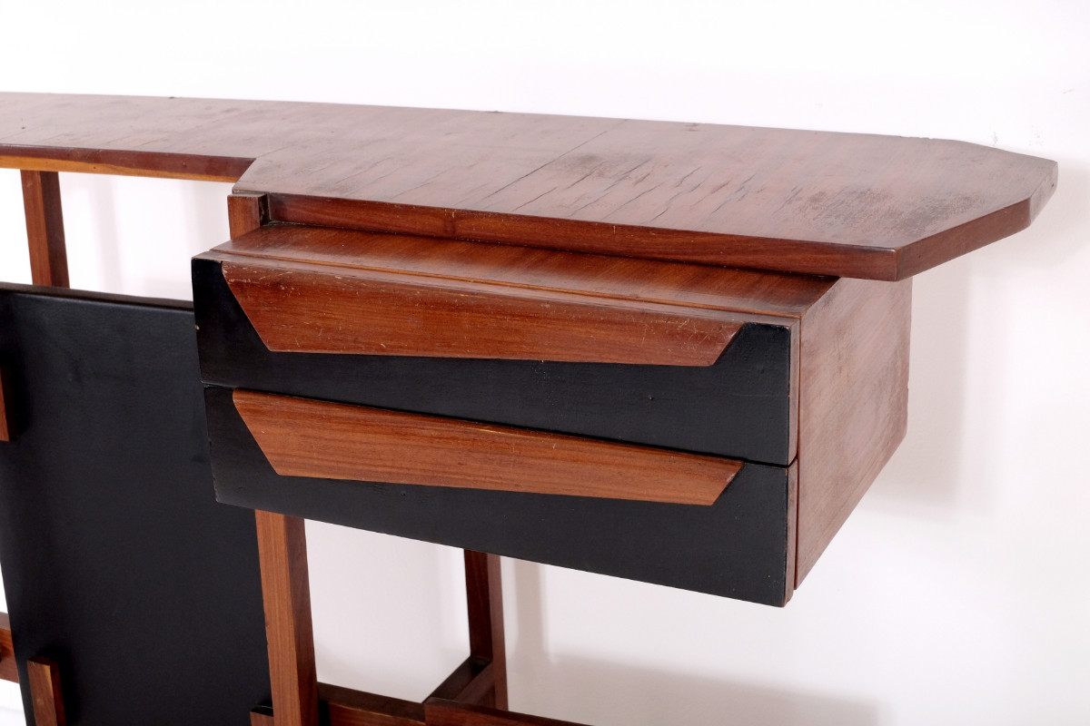 F 030 Apo Graphic mahogany console, Italy 1970
