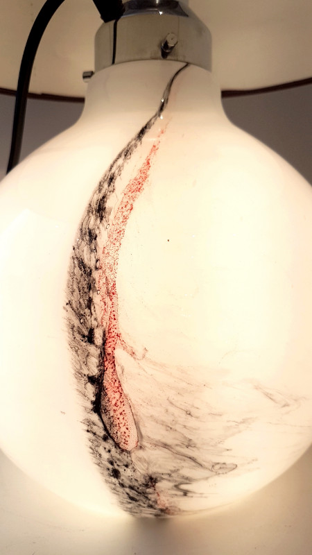F 058 JC  Table lamp blown multicolored glass by Michael Bang for Holmegaard