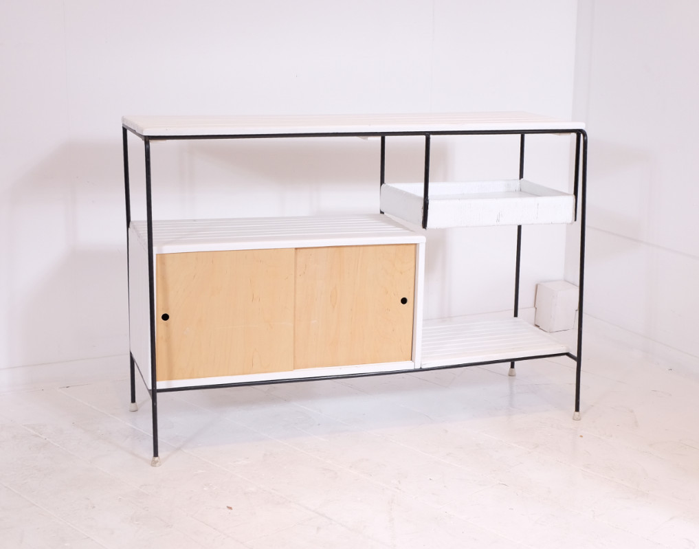 F 063 AV Bar wrought iron and wood by Arthur Umanoff