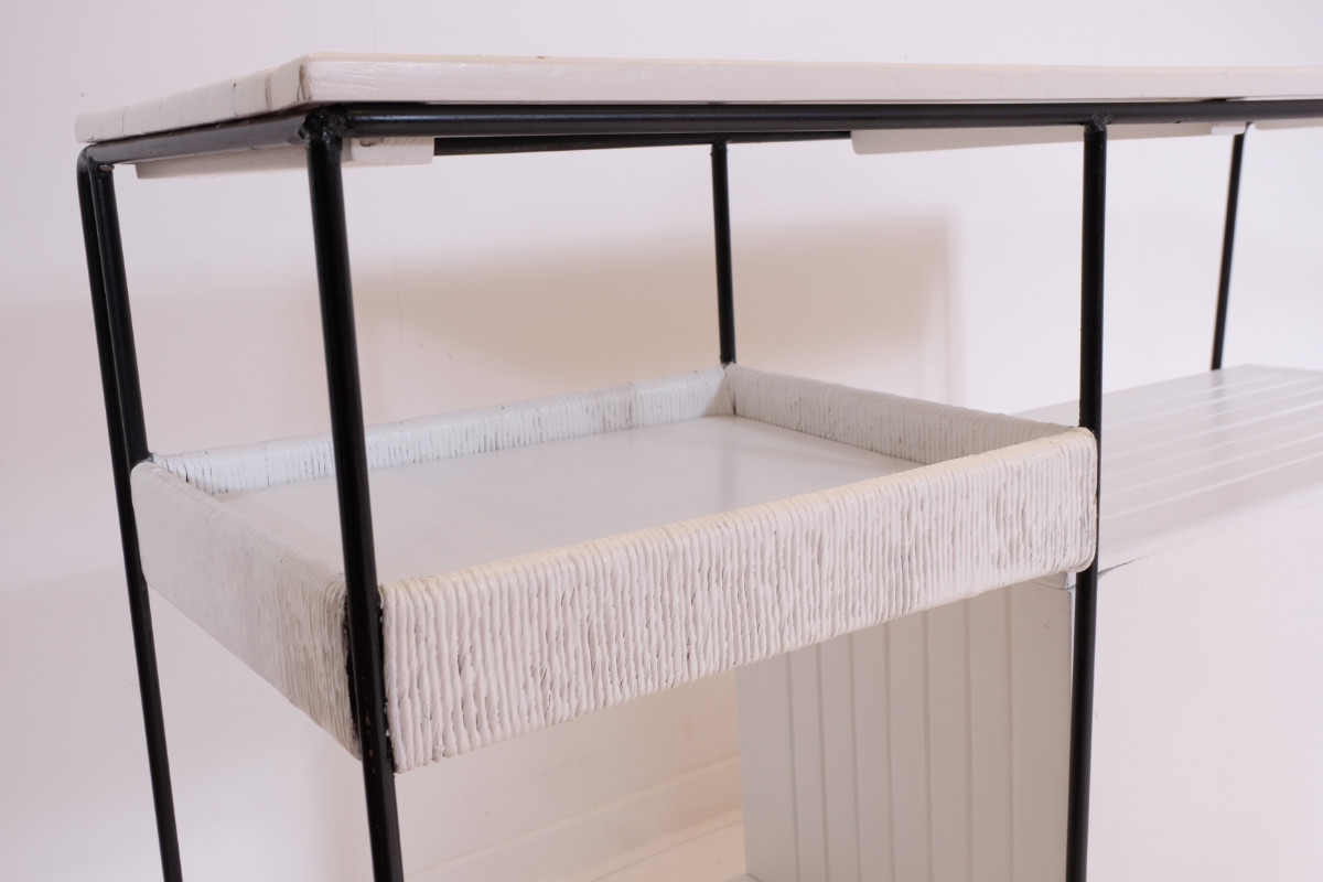 F 063 AV Bar wrought iron and wood by Arthur Umanoff