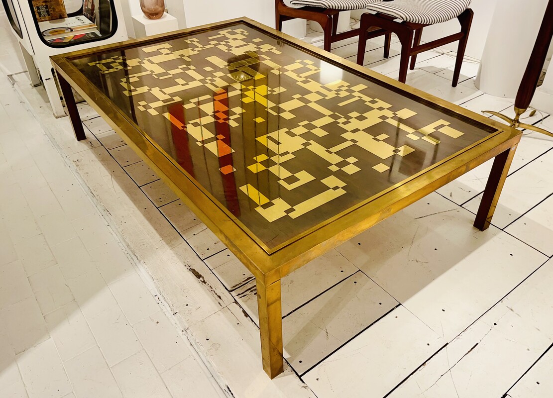 F 310 OB brass coffee table by Willy Daro, 1970’s