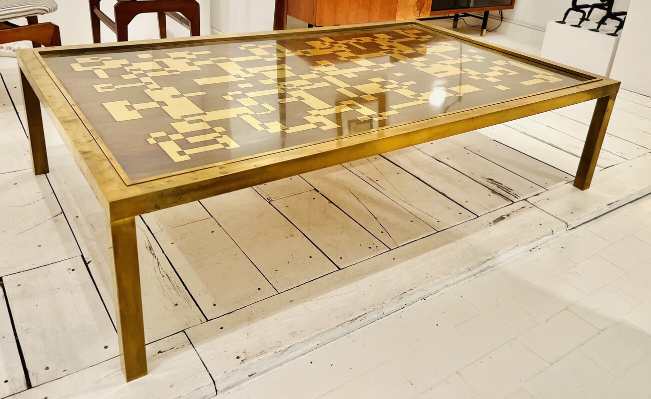 F 310 OB brass coffee table by Willy Daro, 1970’s