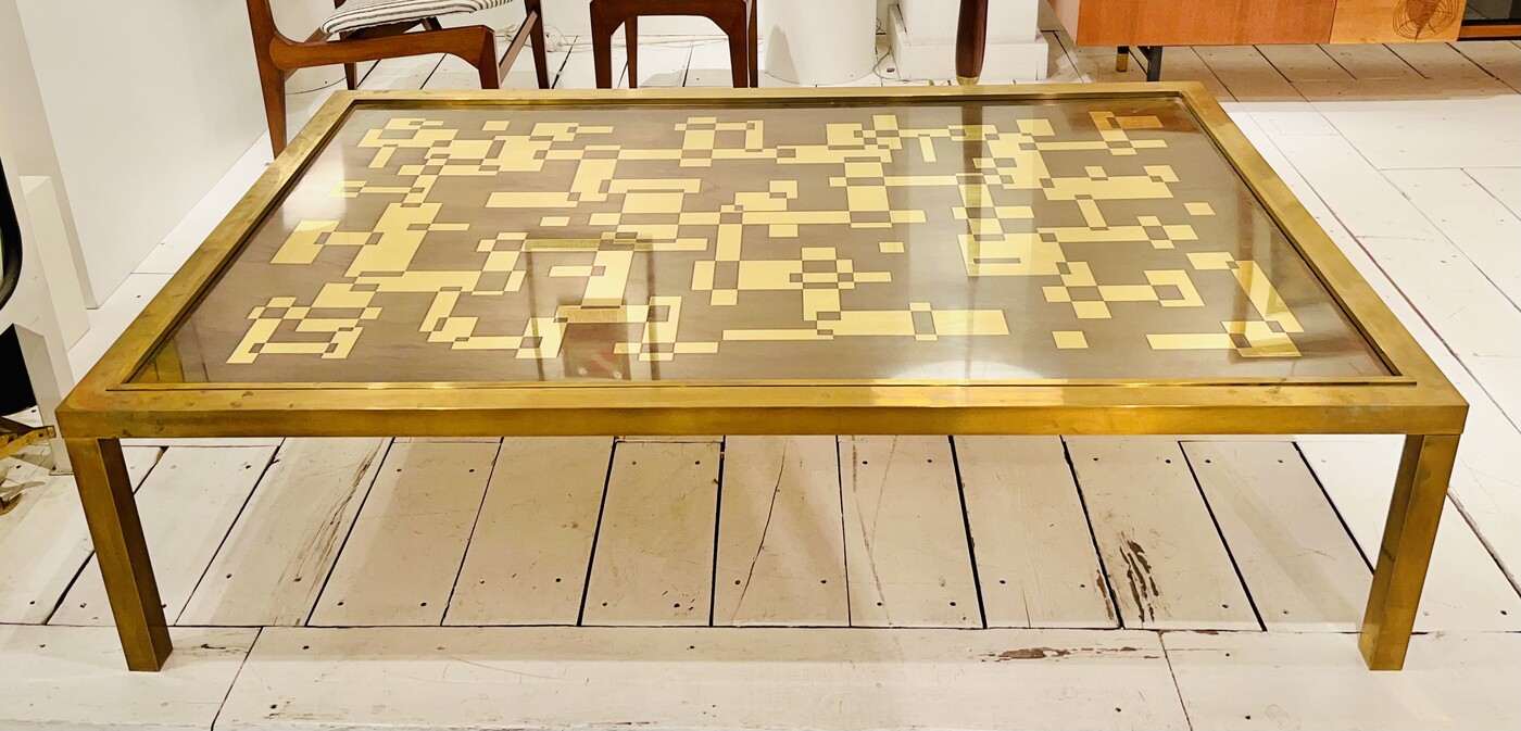 F 310 OB brass coffee table by Willy Daro, 1970’s