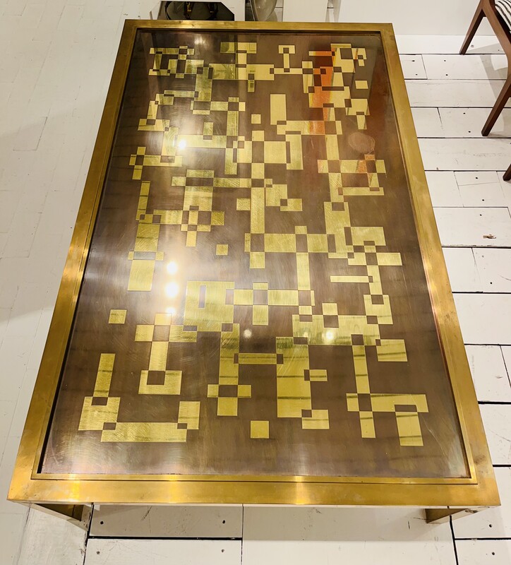 F 310 OB brass coffee table by Willy Daro, 1970’s