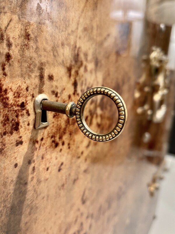 F 328 AG Parchment-lined bar cabinet by Aldo Tura Bar, Italy 1960s