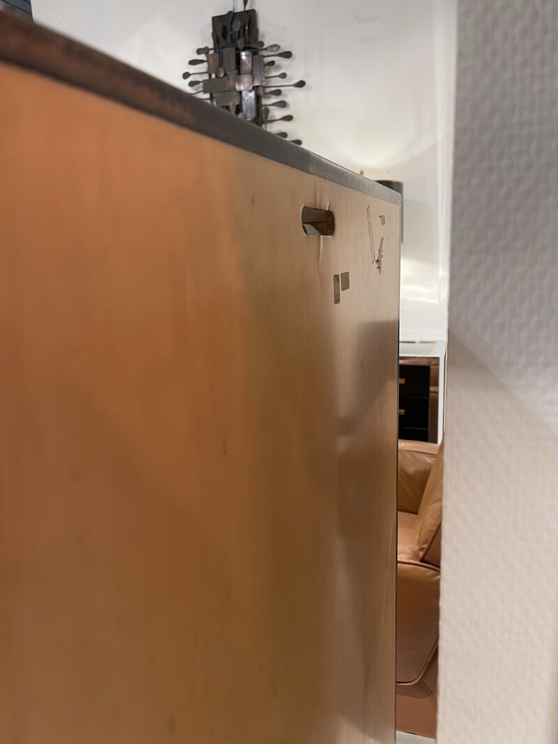 F 328 AG Parchment-lined bar cabinet by Aldo Tura Bar, Italy 1960s