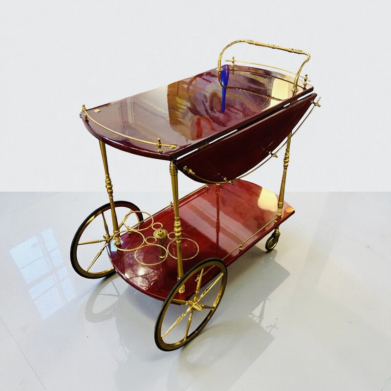 F 401 AG Trolley bar red goatskin by Aldo Tura 1860’s