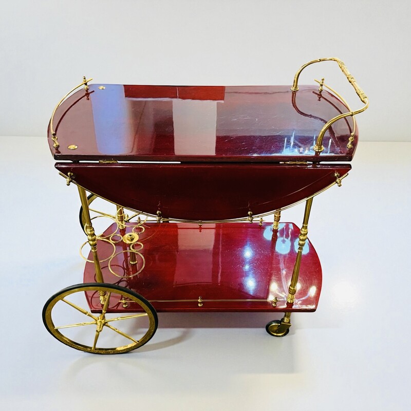 F 401 AG Trolley bar red goatskin by Aldo Tura 1860’s