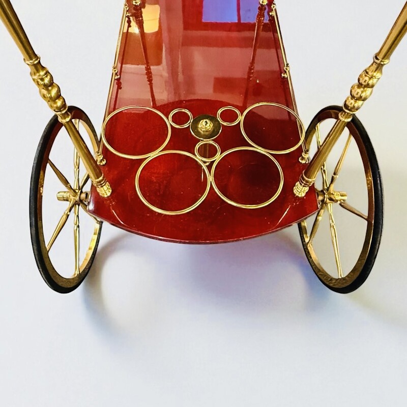 F 401 AG Trolley bar red goatskin by Aldo Tura 1860’s