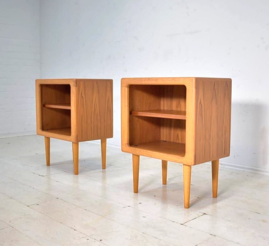 F 401 JC Pair small teak sideboards by Silkeborg, Sweden 1960s 
