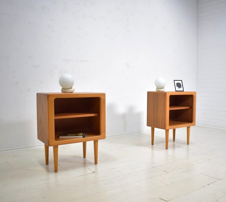 F 401 JC Pair small teak sideboards by Silkeborg, Sweden 1960s 