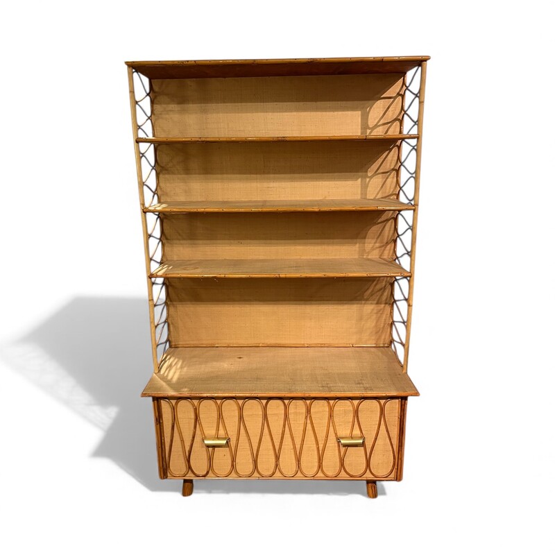 F 403 AS bamboo and rattan shelf, 1965