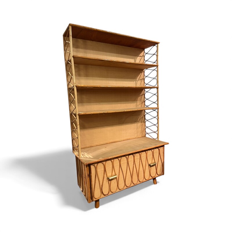 F 403 AS bamboo and rattan shelf, 1965