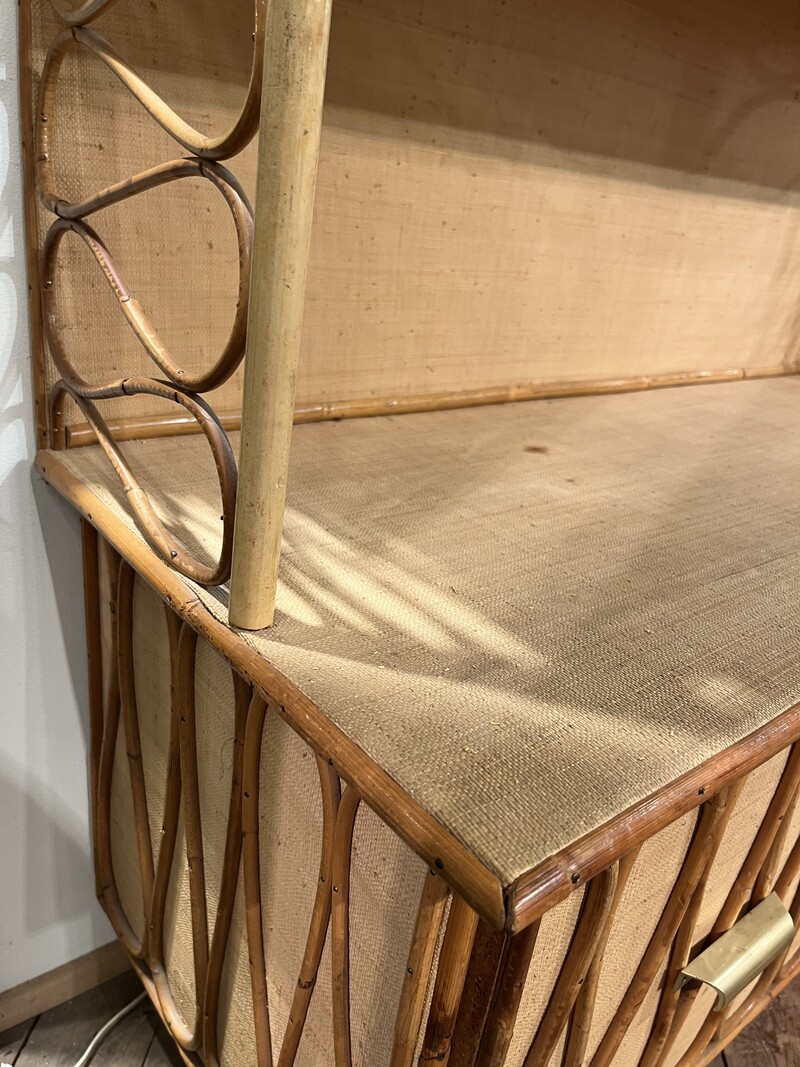 F 403 AS bamboo and rattan shelf, 1965