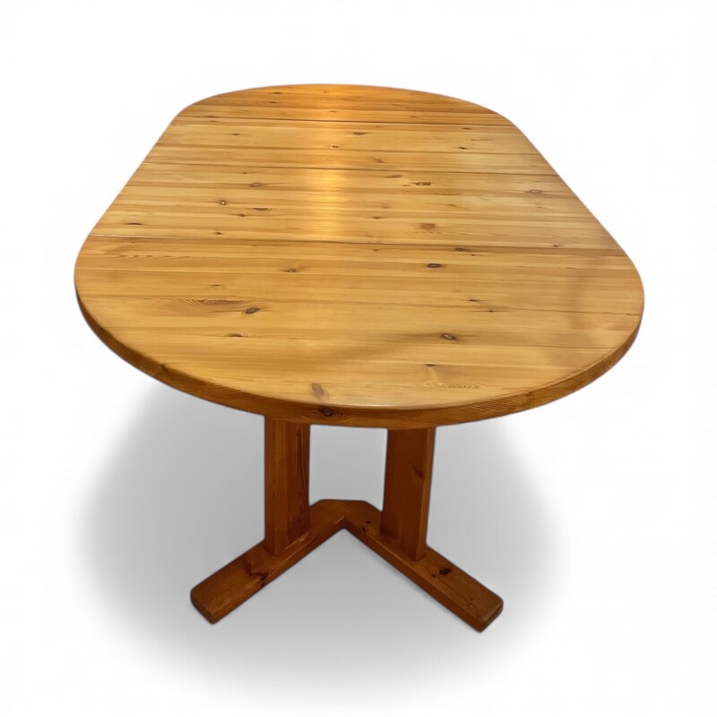 F 405 JD/RC round-ovale extendable pine dining table by Rainer Daumiller, 1970’s