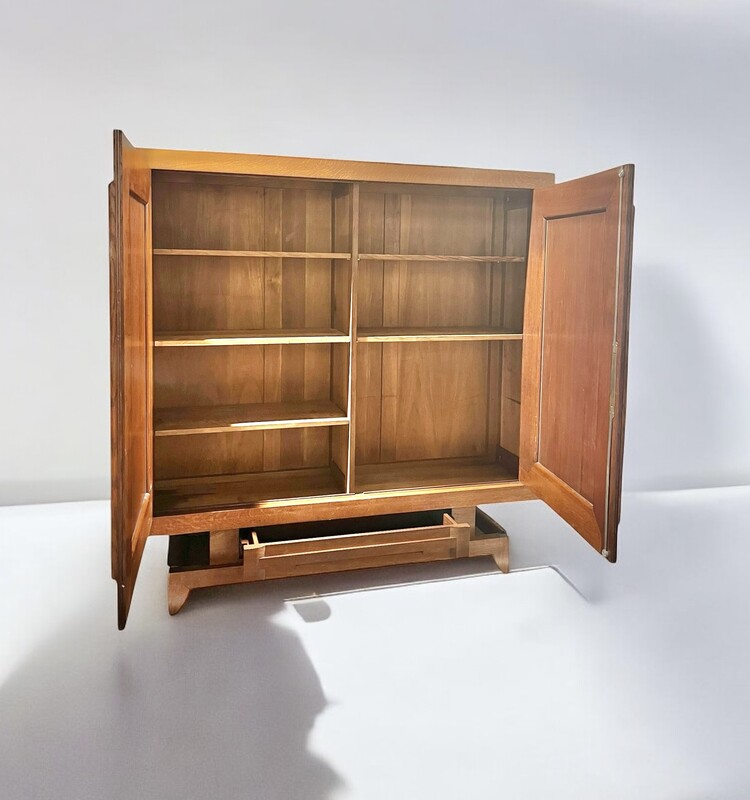 F 408 PL dark oak cabinet by Charles Dudouyt 