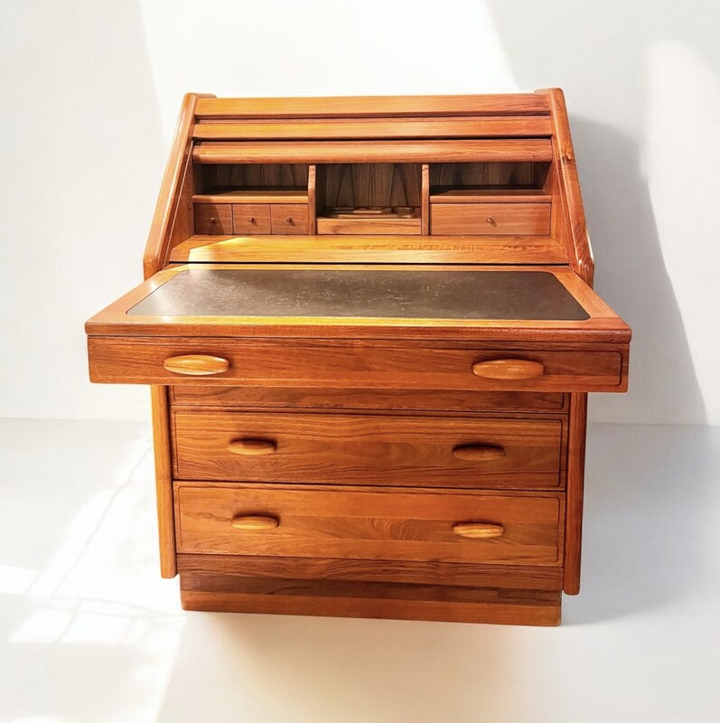 F 410 AG vintage teak secretary desk by Dyrlund 