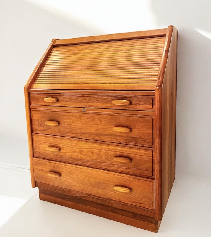 F 410 AG vintage teak secretary desk by Dyrlund 