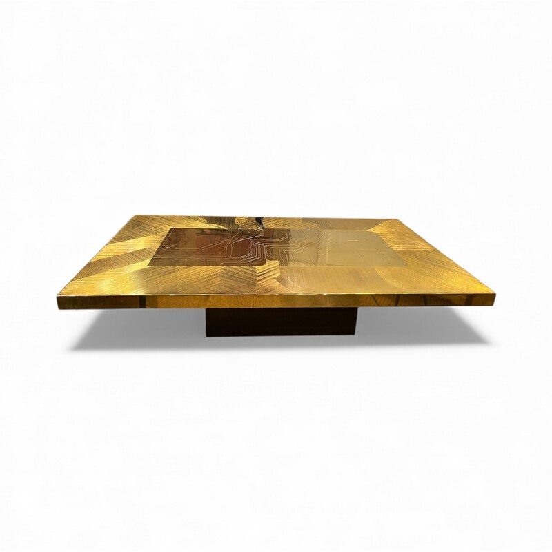 F 410 YD brass coffee table signed Jenatzi