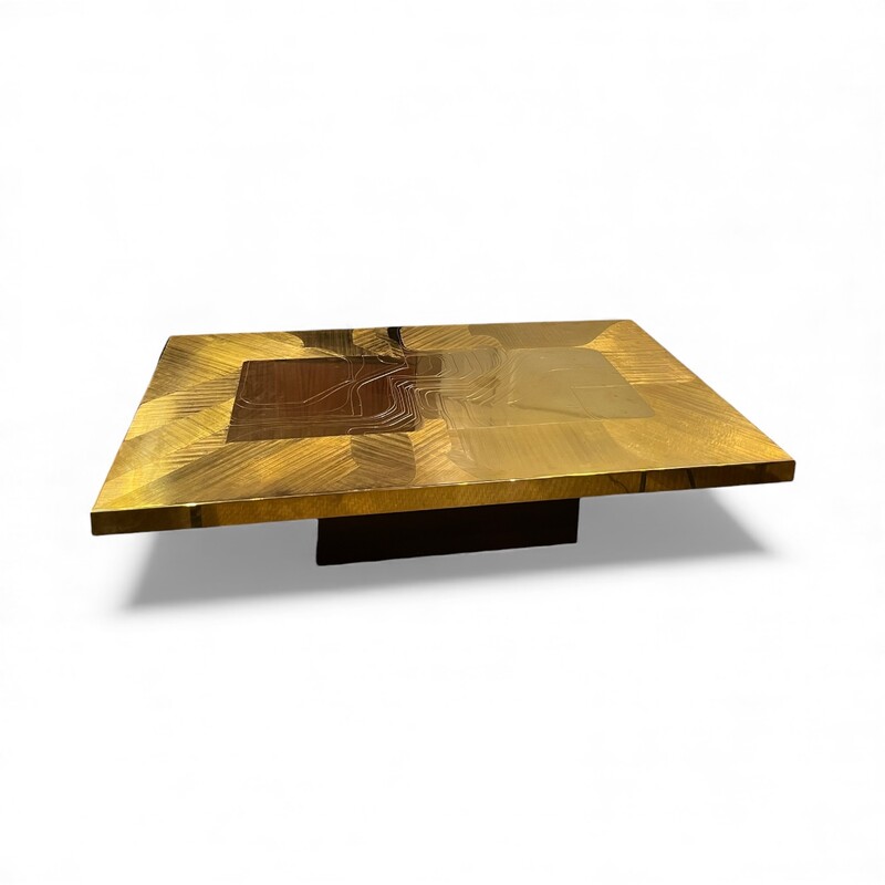 F 410 YD brass coffee table signed Jenatzi