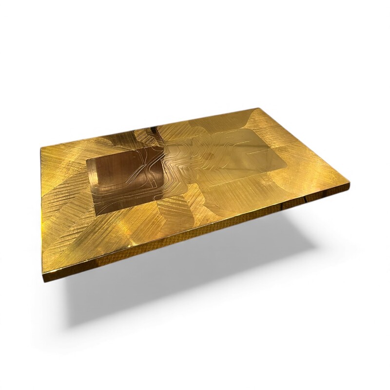 F 410 YD brass coffee table signed Jenatzi