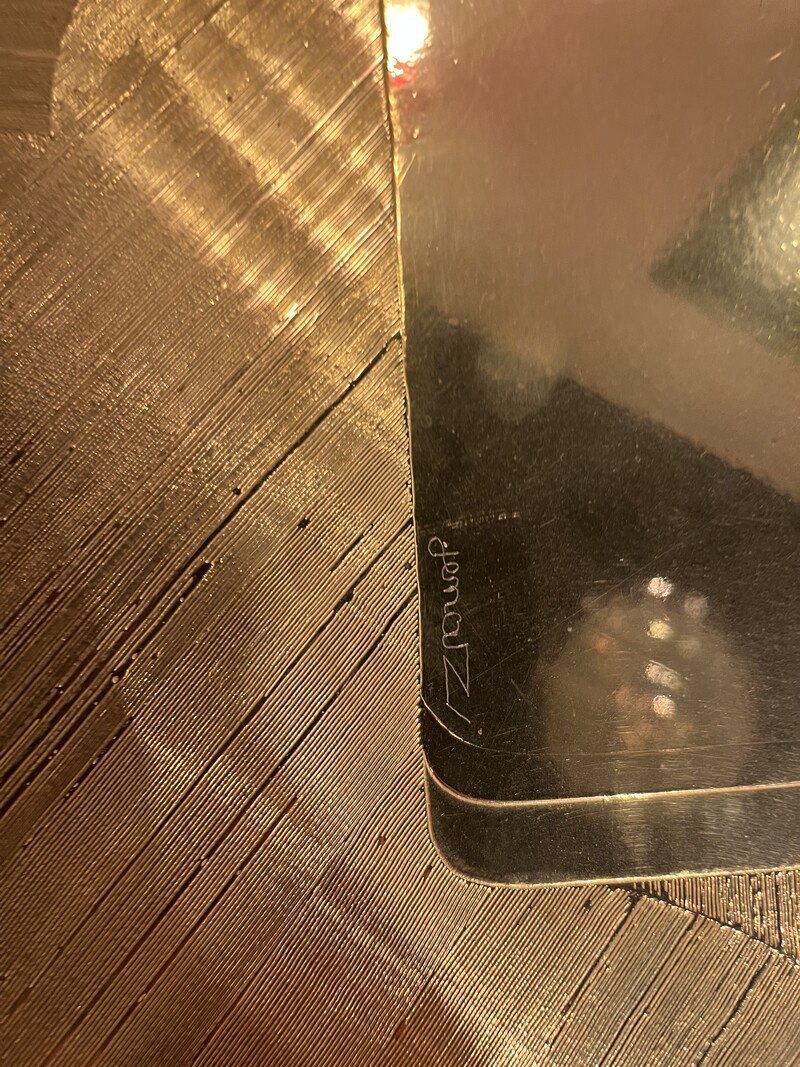 F 410 YD brass coffee table signed Jenatzi