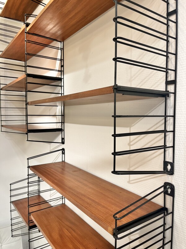 F 412 YO modulable teak wall unit Tomado system 